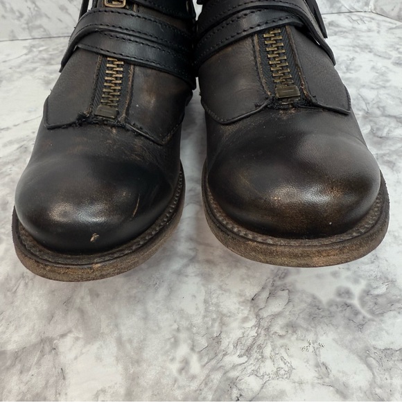 FREEBIRD LIMERICK Ankle Dark Brown Lace Zip Leather Distressed Boots Womens Sz 7 - Picture 13 of 16